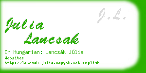 julia lancsak business card