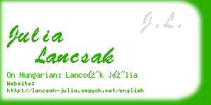 julia lancsak business card